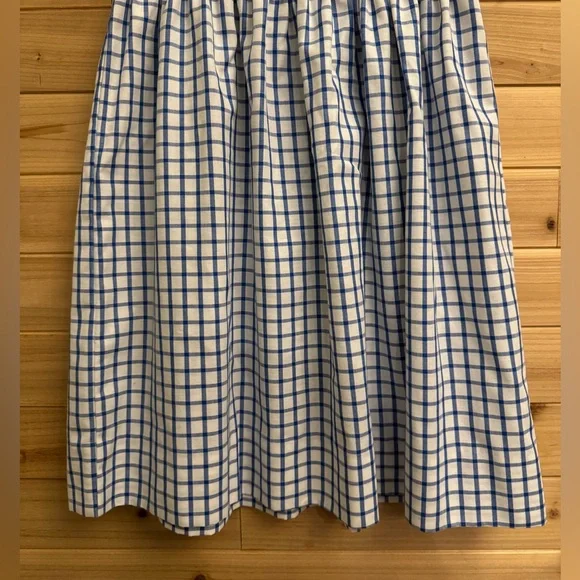 Vintage Kelly’s Kids Size 7 Blue White Gingham Strawberry Bee Tank Dress Summer - Picture 6 of 9